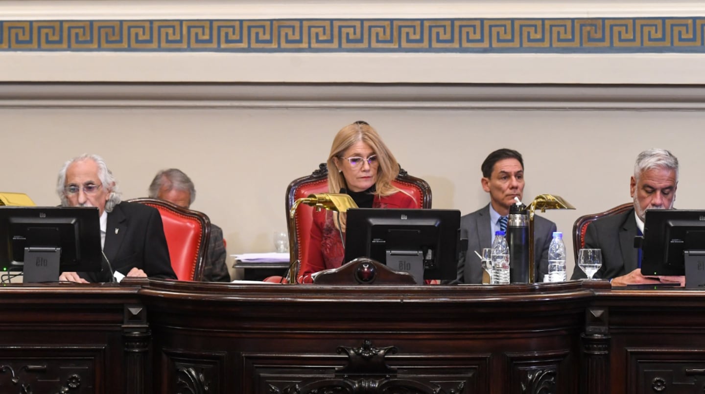 Verónica Magario le cortó el micrófono a Sergio Berni y Mario Ishii en medio de un fuerte cruce (Foto: X/@Senado_BA).