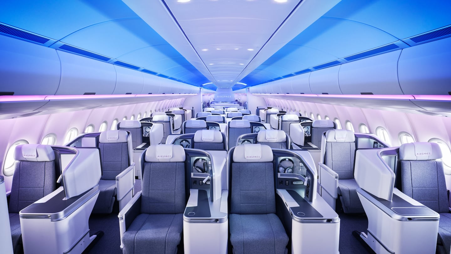 El interior del A330 Neo que será operado en rutas internacionales. (Foto: Prensa Aerolíneas Argentinas)