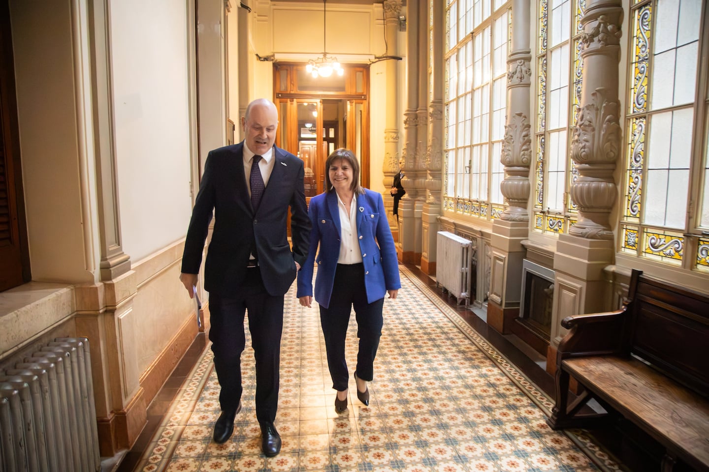 Federico Sturzenegger y Patricia Bullrich se reunieron en el Senado para ultimar los detalles de la Ley de Propiedad Privada. (Foto: Archivo/ X @PatoBullrich)