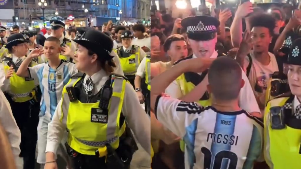 Tensión tras la semifinal: la policía británica rescató a un hincha argentino rodeado por fanáticos ingleses