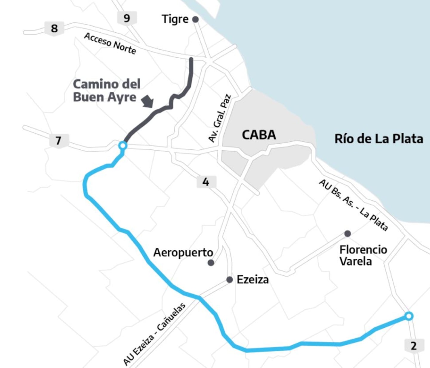 La autopista Presidente Perón, una traza de 83 kilómetros que une el norte con el sur del conurbano. (Foto: Ministerio de Obras Públicas)