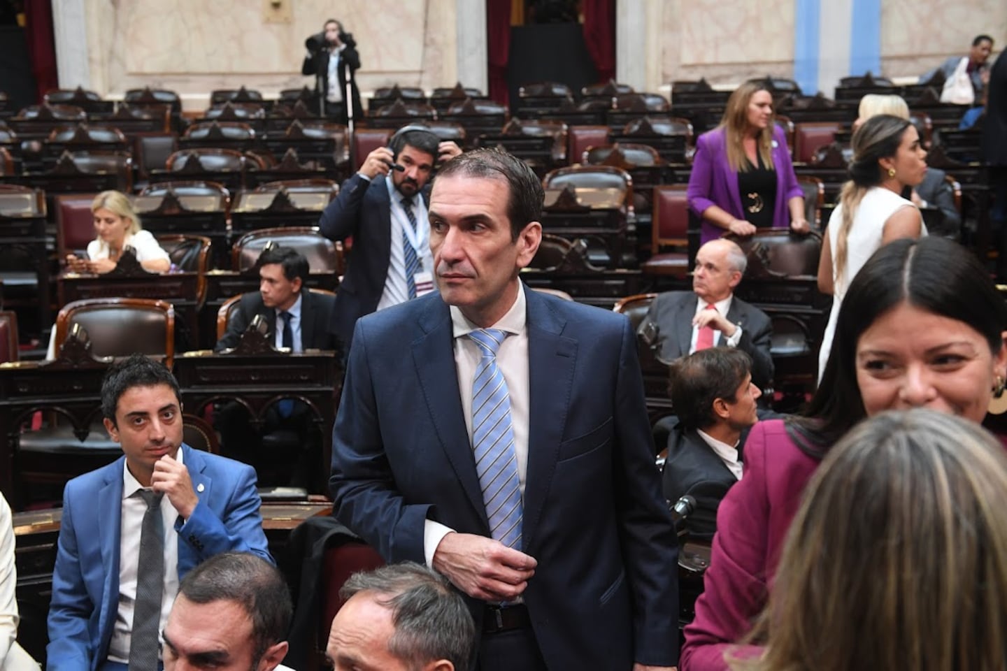 Pablo Cervi, senador nacional de La Libertad Avanza, defendió la ley de propiedad privada. Fotos: Comunicación Senado.