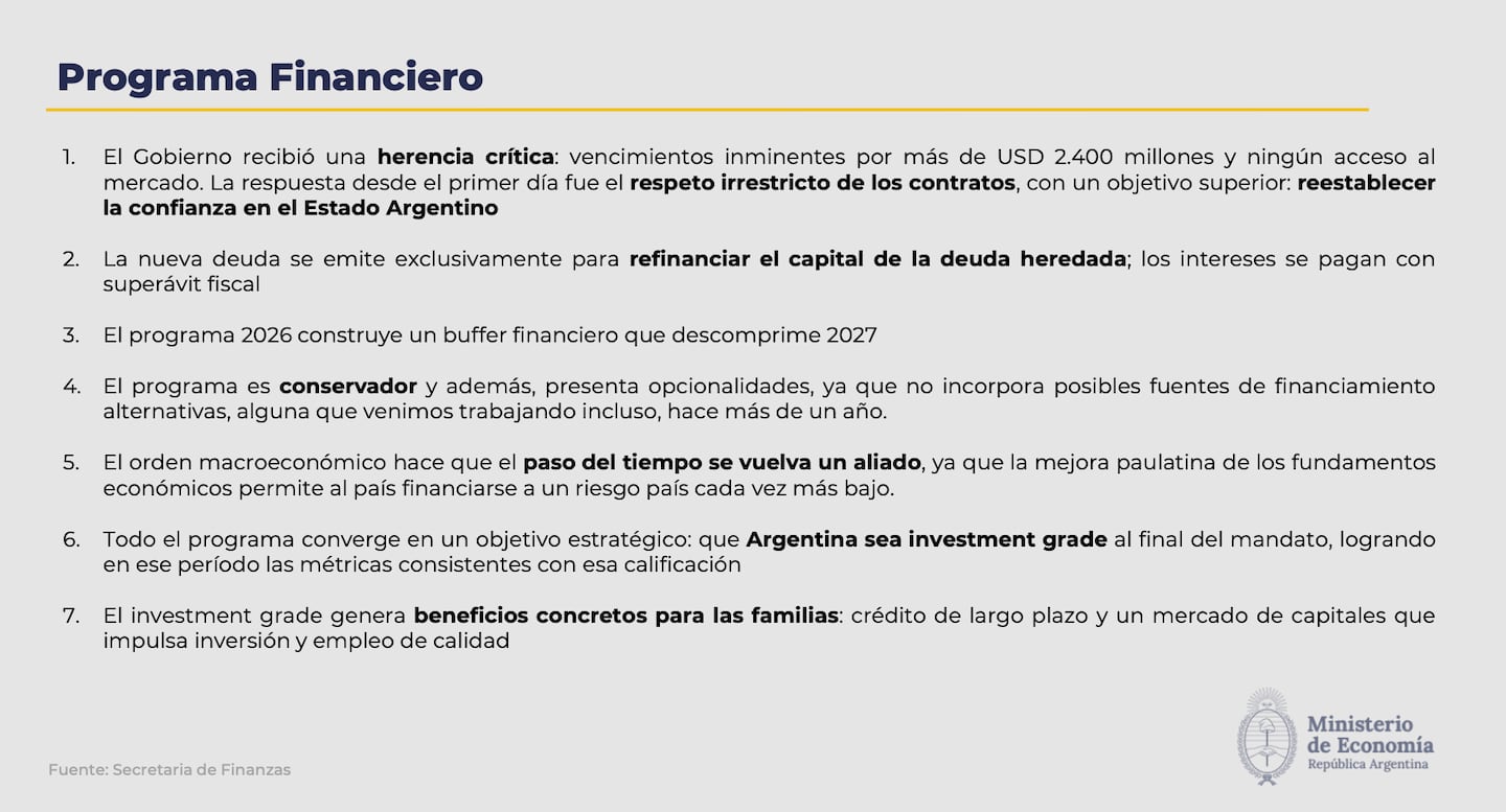 Presentación del Programa Financiero 2026-2027 (Foto: Ministerio de Economía)