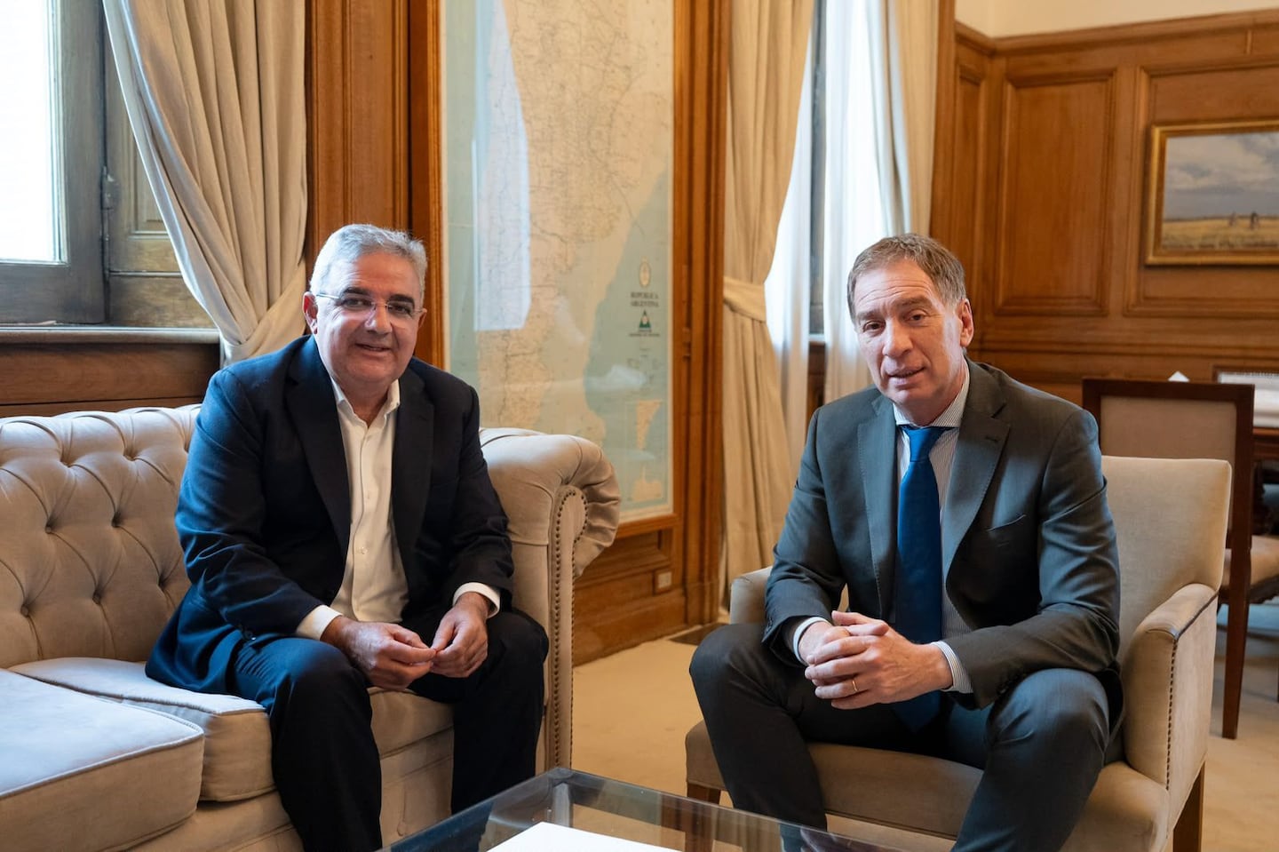 Santilli se reunió con Jalil para avanzar en la agenda común entre Nación y Catamarca. (Foto: Jefatura de Gabinete)