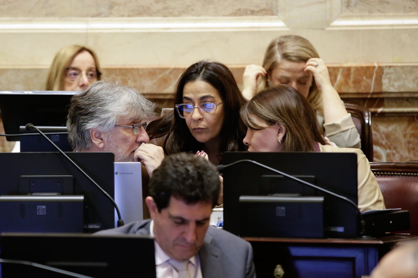 Senadores bloque Convicción Federal: Guillermo Andrada, Carolina Moisés y Sandra Mendoza. Foto Senado