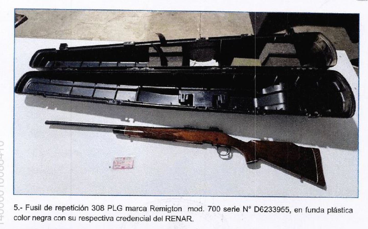 Una de las armas incautadas en el domicilio del juez de San Isidro, Ernesto García Maañón (Fuente: expediente judicial).